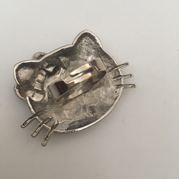 👗 Hello Kitty Large Adjustable Rhinestone Ring - Picture 5 of 6